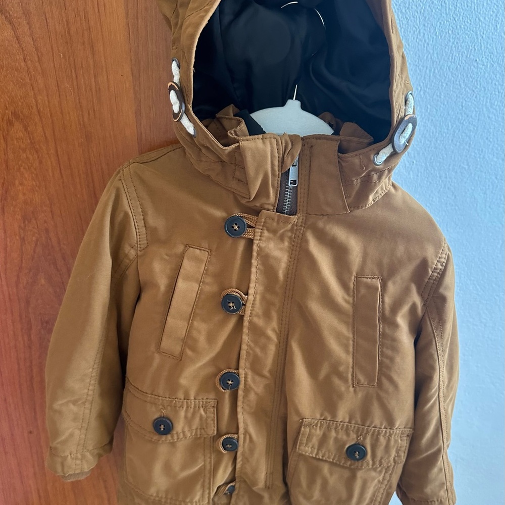 H&M Brown Puffer Jacket with Hood